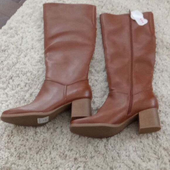 Baretraps Thalia knee high western style 2 1/4" stacked heel boot  size 9.5 NWT - Picture 4 of 8